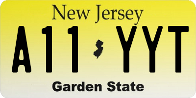 NJ license plate A11YYT