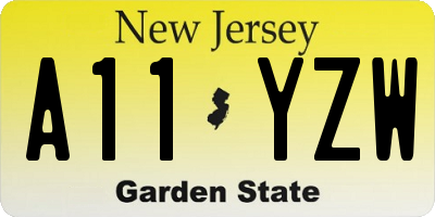 NJ license plate A11YZW