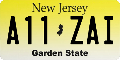 NJ license plate A11ZAI