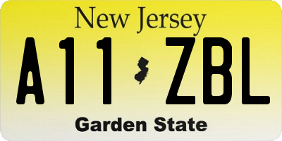 NJ license plate A11ZBL