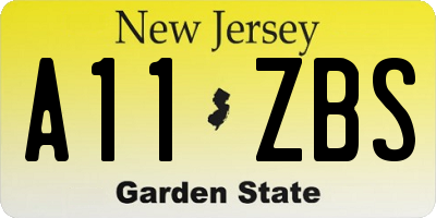 NJ license plate A11ZBS