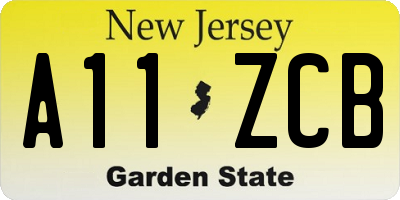 NJ license plate A11ZCB