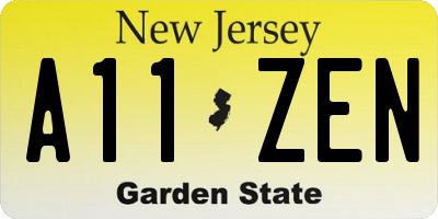 NJ license plate A11ZEN