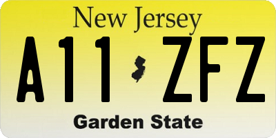 NJ license plate A11ZFZ