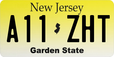 NJ license plate A11ZHT