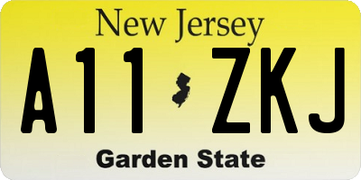 NJ license plate A11ZKJ
