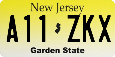NJ license plate A11ZKX