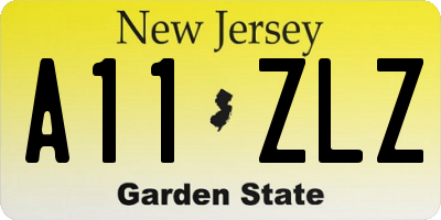 NJ license plate A11ZLZ