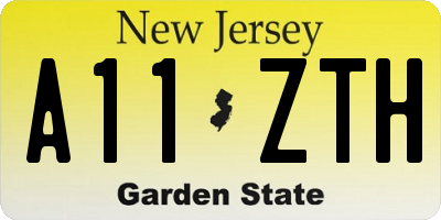 NJ license plate A11ZTH