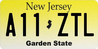 NJ license plate A11ZTL