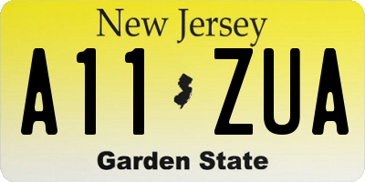 NJ license plate A11ZUA