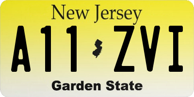 NJ license plate A11ZVI