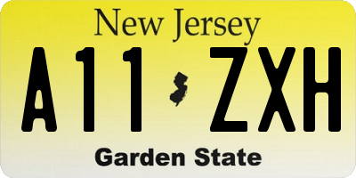 NJ license plate A11ZXH