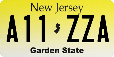 NJ license plate A11ZZA