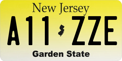 NJ license plate A11ZZE