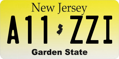 NJ license plate A11ZZI
