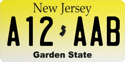 NJ license plate A12AAB