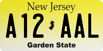 NJ license plate A12AAL
