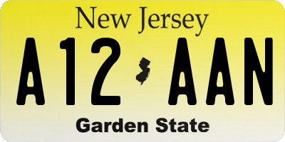 NJ license plate A12AAN