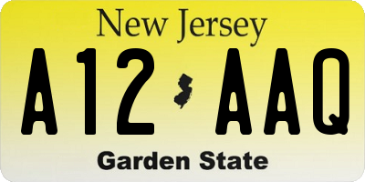 NJ license plate A12AAQ