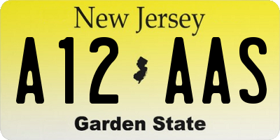 NJ license plate A12AAS
