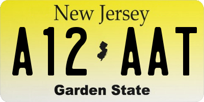 NJ license plate A12AAT