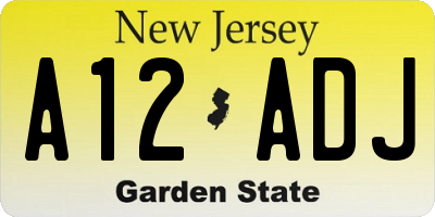 NJ license plate A12ADJ