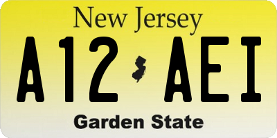 NJ license plate A12AEI