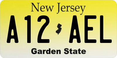 NJ license plate A12AEL