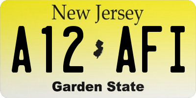 NJ license plate A12AFI