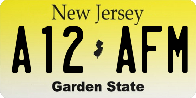 NJ license plate A12AFM