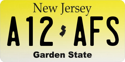 NJ license plate A12AFS