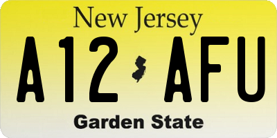 NJ license plate A12AFU
