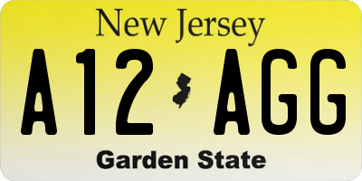 NJ license plate A12AGG