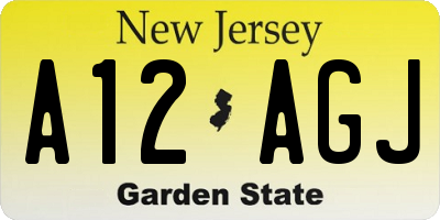 NJ license plate A12AGJ