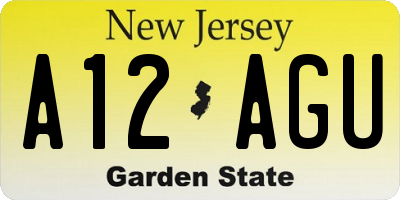 NJ license plate A12AGU