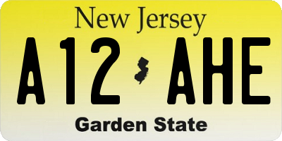 NJ license plate A12AHE