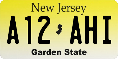 NJ license plate A12AHI