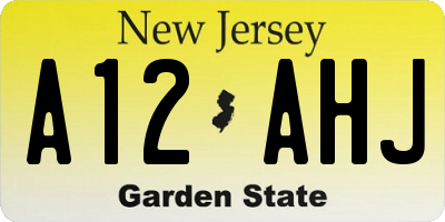 NJ license plate A12AHJ