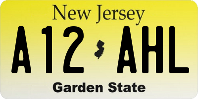 NJ license plate A12AHL