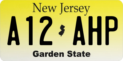 NJ license plate A12AHP