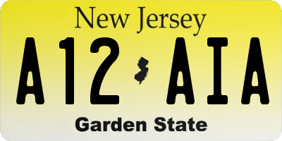 NJ license plate A12AIA