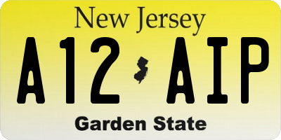 NJ license plate A12AIP