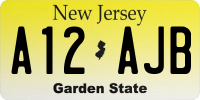 NJ license plate A12AJB