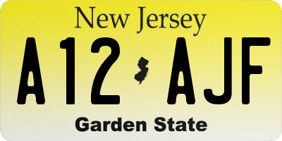 NJ license plate A12AJF
