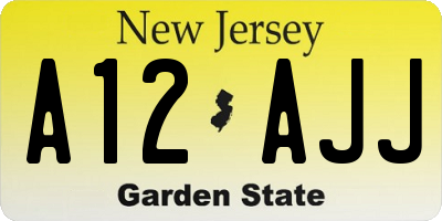 NJ license plate A12AJJ