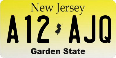 NJ license plate A12AJQ