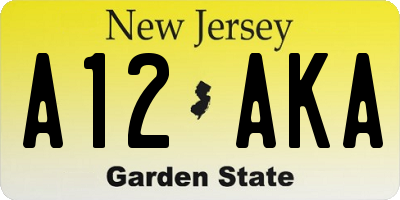 NJ license plate A12AKA