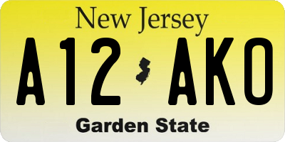 NJ license plate A12AKO