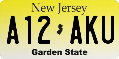 NJ license plate A12AKU